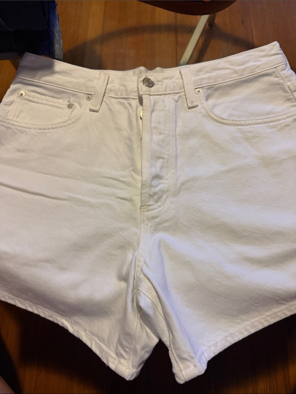 Agolde White High-Waist Cutoff Denim Shorts